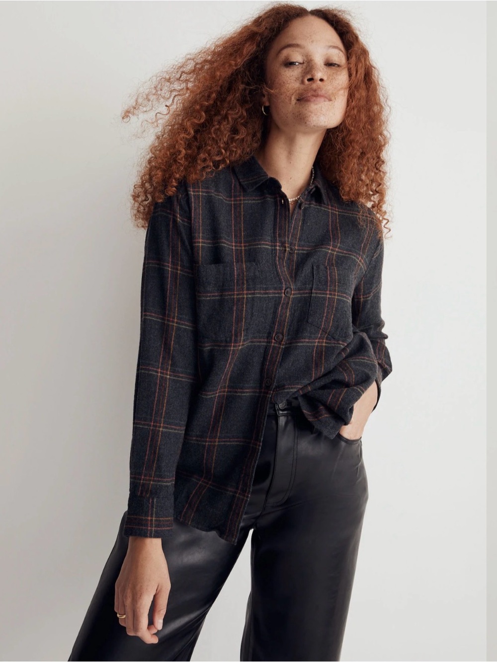 Madewell Brushed Twill Sunday Shirt in Kidwell Plaid